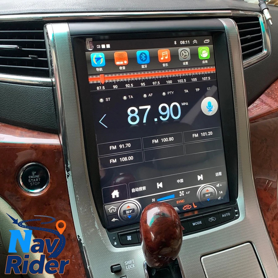 

12,1-дюймовый мультимедийный видеоплеер для Toyota Alphard Vellfire 20 2007-2013, GPS-навигация, Android 8-ядерный процессор, беспроводной CarPlay