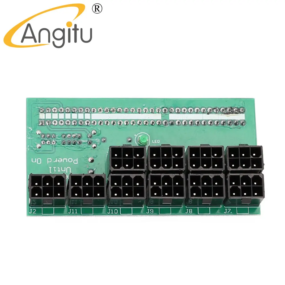 Angitu 10x6Pin PCIE Breakout Board เซิร์ฟเวอร์กระดาน Conversion