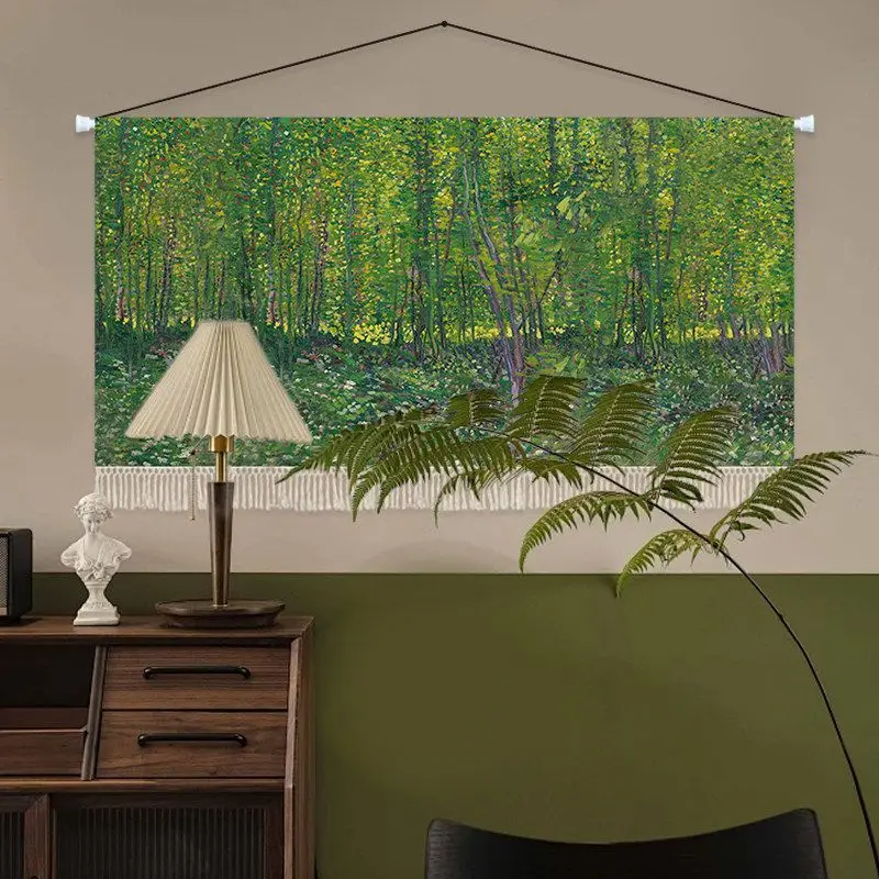 VIKAMA Starry Night Tapestry Classic Impressionist Wall Art Aesthetic Oil Painting for Bedroom Home Decor