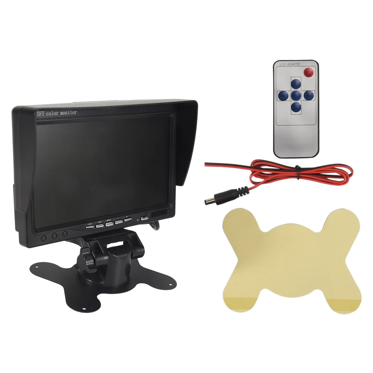 

#001O 12V-24V 7 Inch TFT LCD Color HD Monitor for Car Truck CCTV Reverse Rear View Backup Camera (Black)
