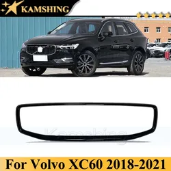 Kamshing Decoration Car Stickers For Volvo XC60 2018-2021 Front Grid Grill Black Bezel Strip Modified Accessories Part