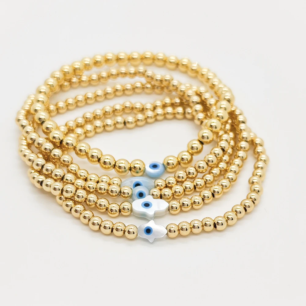 Böses-Auge-Armband für Frauen, Hamsa-Hand-Schutzschmuck, Großhandelslieferung, 18K vergoldet, verstellbares Stretch-Armband, spirituelles Geschenk – Detail 1