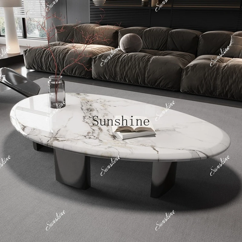 Microcrystalline stone coffee table living room marble 2024 new light luxury high-end coffee table  FT