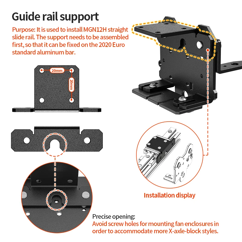 3D Printer Parts X Axis MK8/MK10 Linear Rails Extruder Direct Drive Ender3 Upgrade Kit Backplane Bracket For Ender 3/Cr10