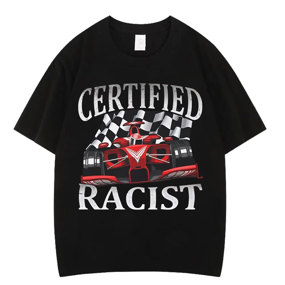 Lustiges, professionell zertifiziertes Racist Racing Meme Grafik-T-Shirt für Herren, modisches Vintage-T-Shirt aus Baumwolle, lässiges Gothic-Punk-T-Shirt – Detail 2