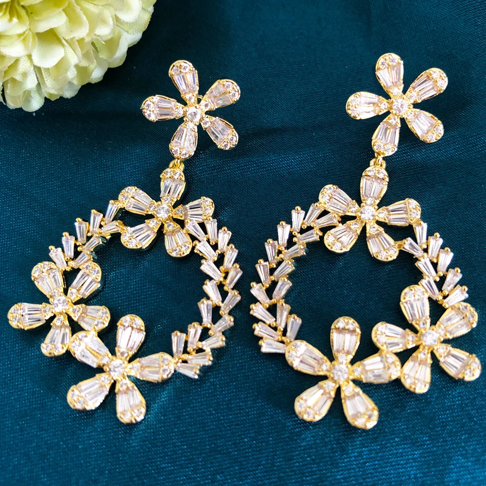 Missvikki الفاخرة الزيتون الوردي الأقراط كروس دائرة مايكرو تشيكوسلوفاكيا النساء الزفاف الزفاف حفلة خطوبة أقراط مجوهرات حفلة هدية