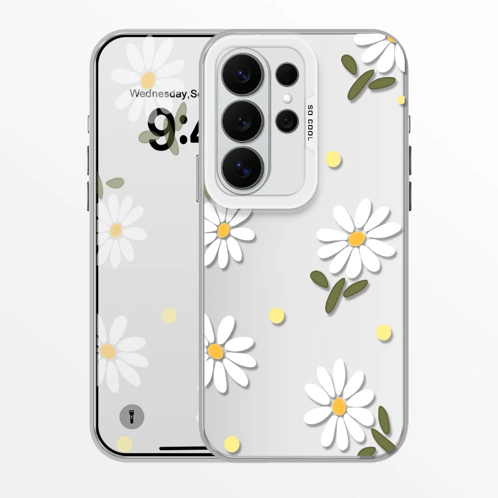 Falling Daisies Phone Case For Samsung Galaxy S26 S25 Edge S24 S23 S22 S21 FE Plus Ultra 5G Aurora Cover