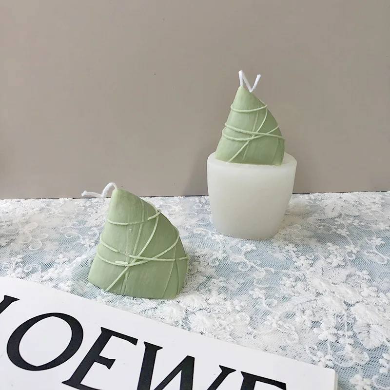 Molde de silicona de vela de Dragon Boat Festival Zongzi, simulación de alimentos, jabón hecho a mano para aromaterapia, piedra fragante, yeso, molinillo