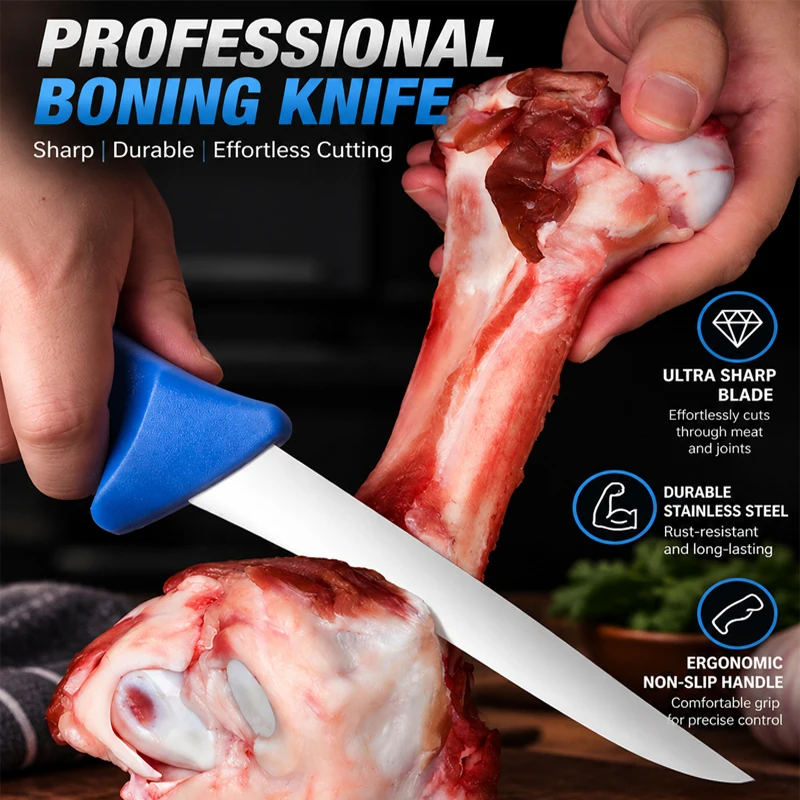  WXCOO 1Pcs Hand Forged Boning Knife Fruit Cutter Stainless Steel Kitchen Knife Razor Sharp Edge Filleting Knife with Bag