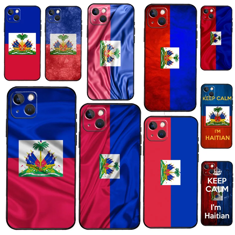 Haiti Haitian Flag Phone Case on For iPhone 13 12 11 14 15 16 Pro Max Plus XR X XS MAX Soft Back Cover