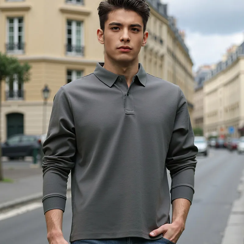 

Long Sleeve POLO T-Shirt Men's Cotton Blend Lightweight Golf Polo Shirt Casual Work T-Shirt Sports T-Shirt Top Men's Clothing