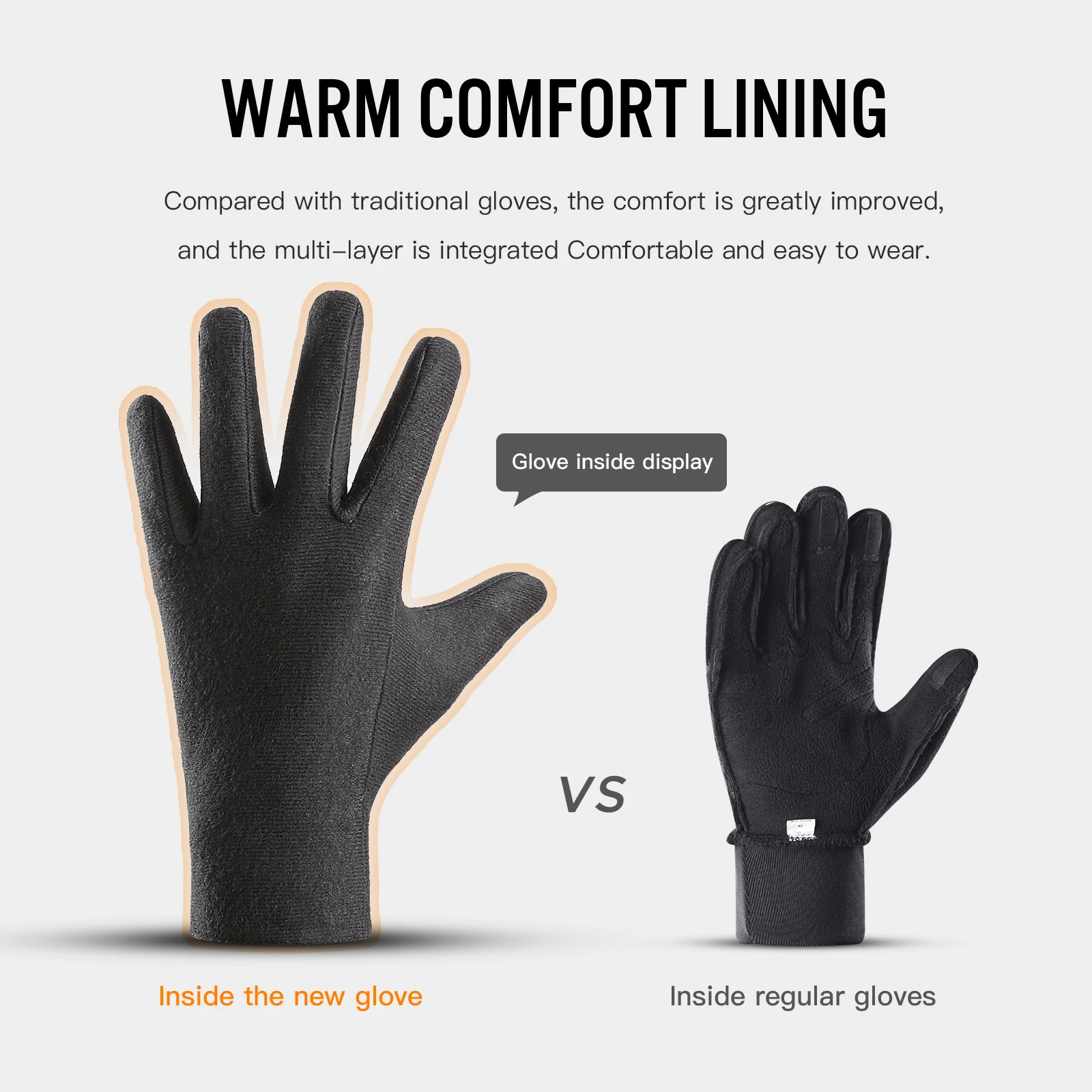 Winter thickened warm and waterproof gloves touch cold resistant motorcycle bicycle gloves men\'s outdoor sports running skii