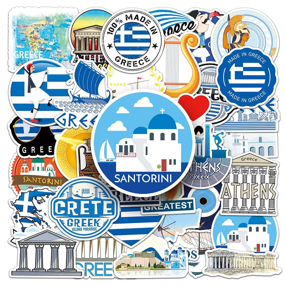 10/30/50PCS Aesthetics Greece Travel Stickers Graffiti Decoration Suitcase Scrapbooking Laptop Phone Stationery Kid Toy Sticker