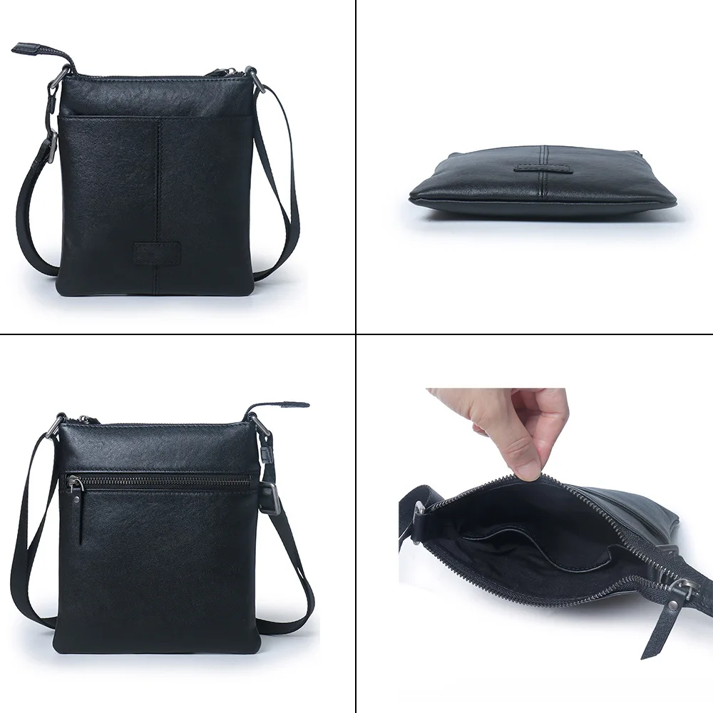 Vintage Full-Grain Cowhide Crossbody Bag for Men
