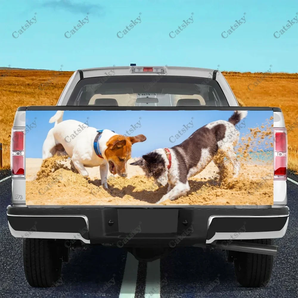 Jack Russell Terrier Dog Lover Car Tail Trunk Protect Vinly Wrap Sticker Decal Car Side Decor Sticker for SUV Off-road Pickup