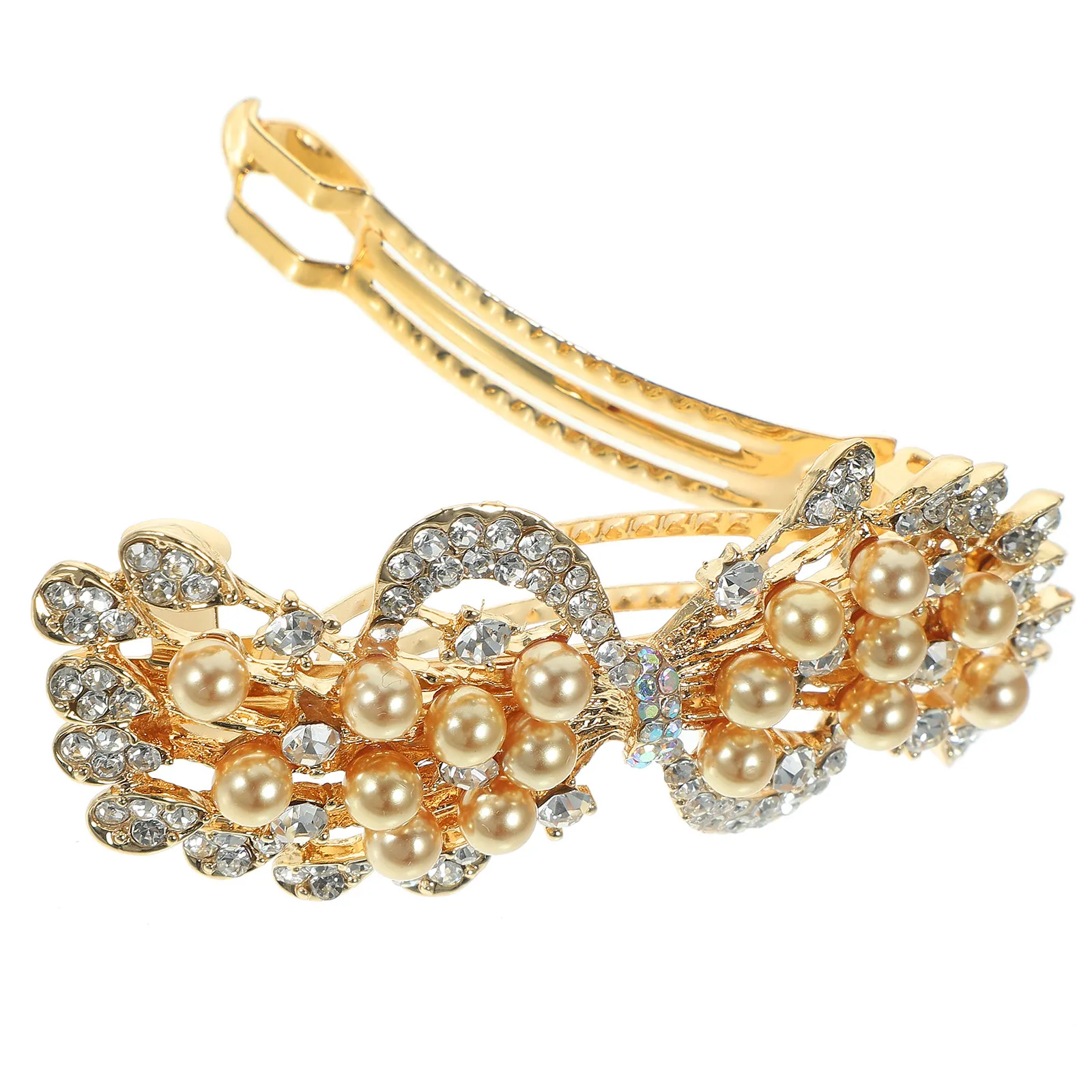 

Заколка для волос с жемчугом, 1 шт., для женщин, большая, надежная фиксация, стильный аксессуар для волос на свадьбу, день рождения, свидание