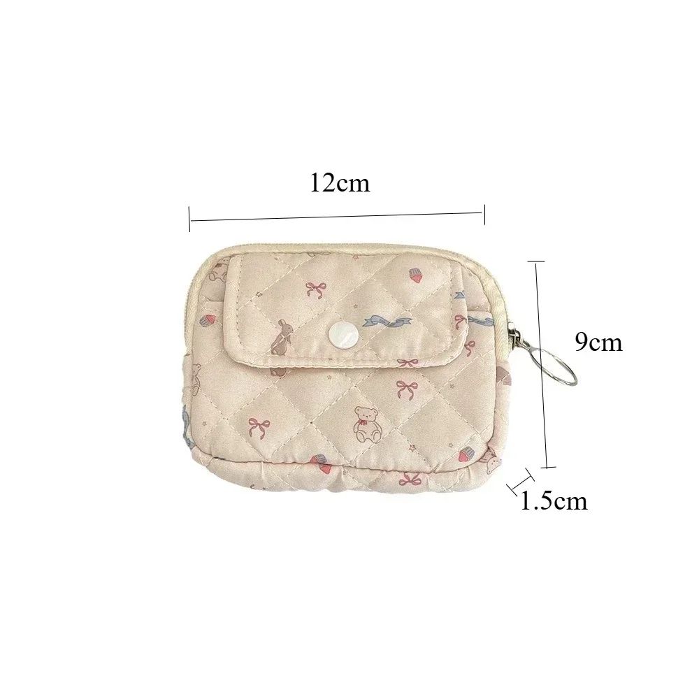 Cute Cartoon Floral Quilting Document Storage Bag Card Wallet Coin Purse ID Card Holder Driver\'s License Holder Badge Holder
