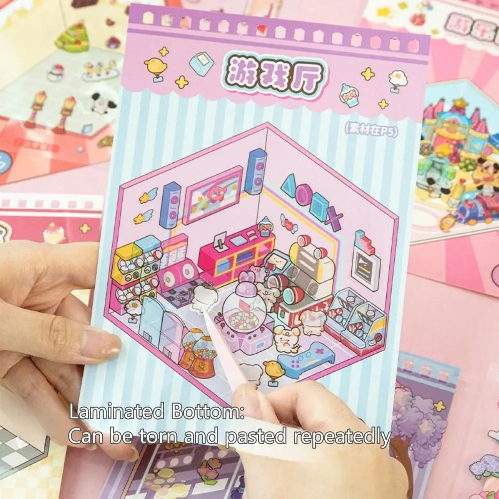 

Новая 3D пейзажная наклейка книга ПЭТ милая капибара миниатюрные наклейки сцены 10 сцен DIY карманный набор сцен для