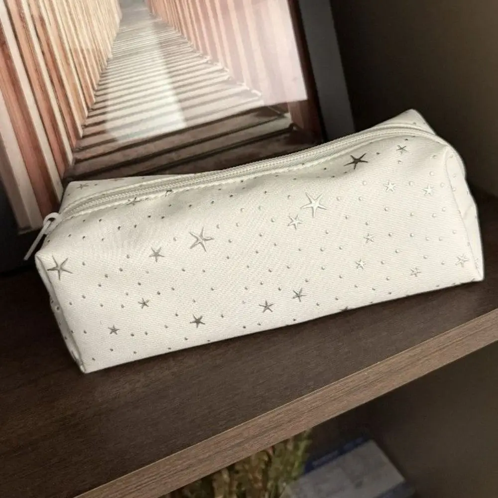 Multi-functional Star Polka Dot Storage Bag Large Capacity Zipper Design Pen Bag Stationery Pouch Gift