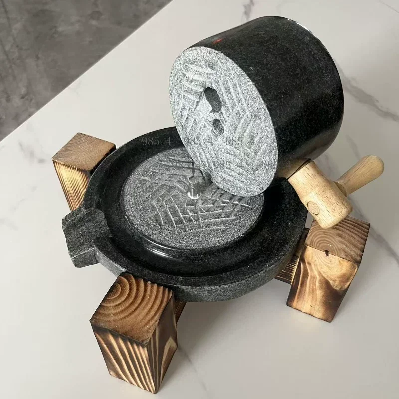 Matcha Grinder Blue Stone Structure Traditional Tea Ceremony Mill