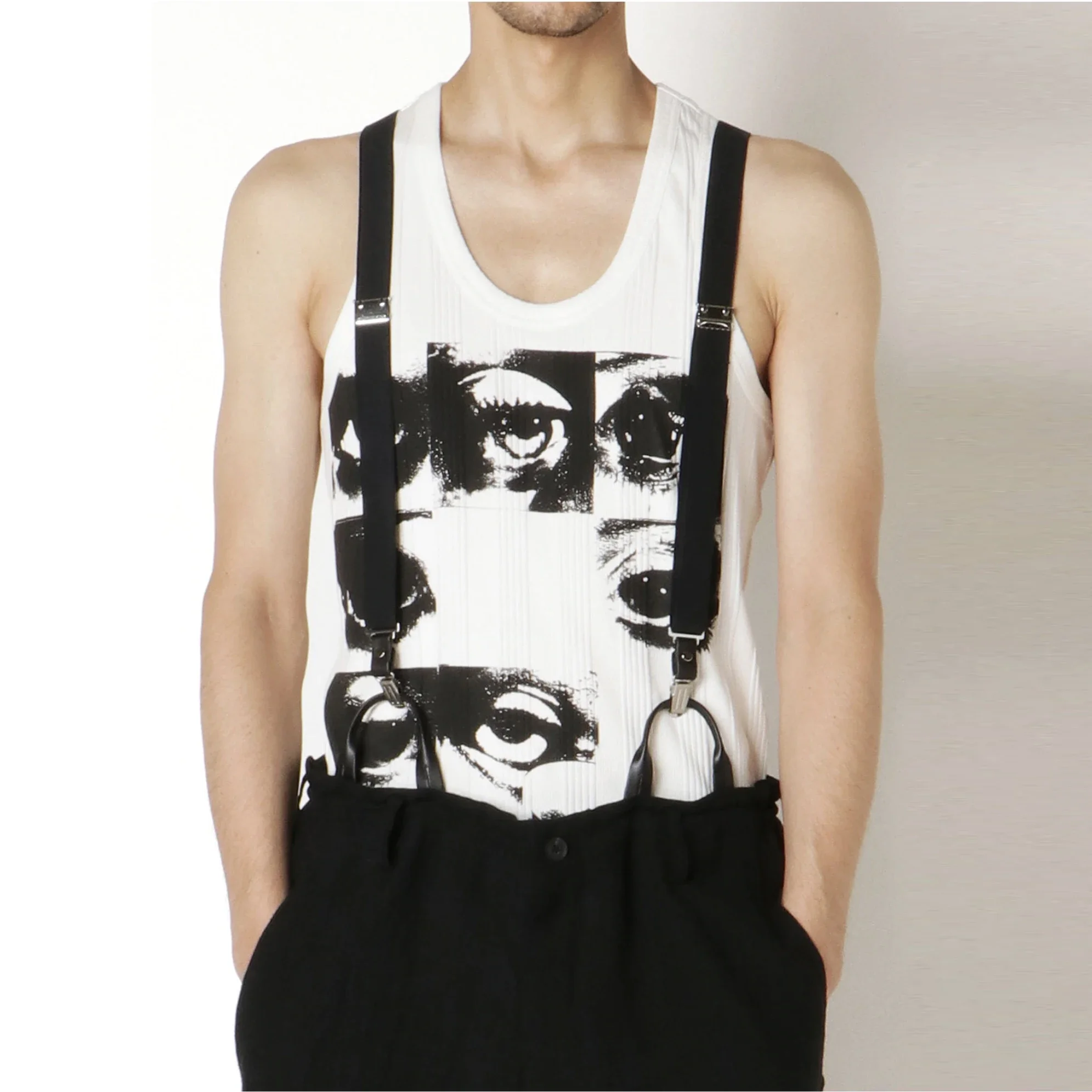 

YOJI OOAK Хлопковая майка с принтом глаз, белая мужская толстовка с круглым вырезом оригинального дизайна дяди