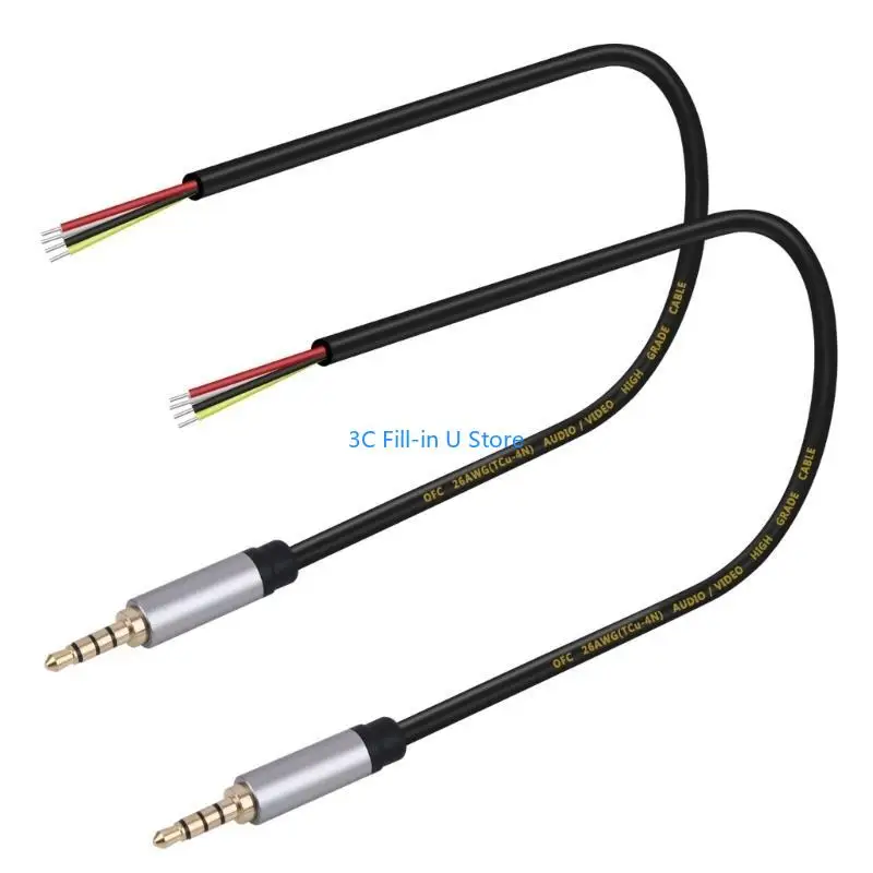 G8TA 3,5 мм 1/8 -дюймовый TRRS Стерео мужские заглушки для открытого провода кабель Audios с открытым концом 30 см 30 см.