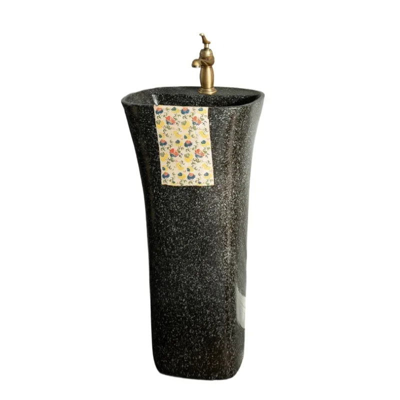

1Art floor cylindrical column basin retro vertical basin courtyard column basin washbasin
