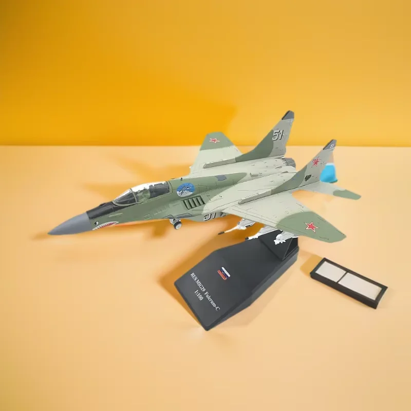 

1/100 Scale Russian MIG-29 Fighter Aircraft Model With Base Multi-Purpose Simulation Airplane Alloy Material Finished Product