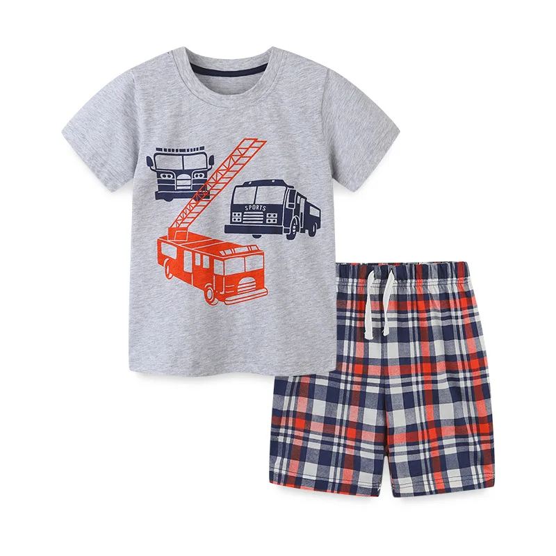 

Style Boys' Short-Sleeved Suit Summer New ChildrenTT-shirt Two-Piece Shorts Fashion Casual Children's SuitAosd