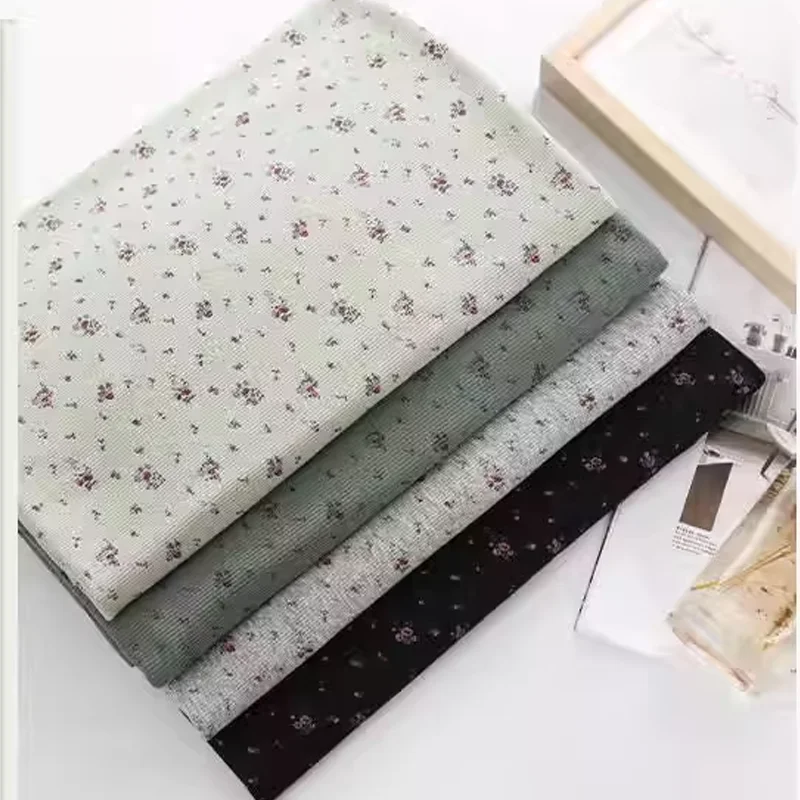 Floral Knitted Fabric Dress T-shirt Pajama Bag DIY Fabric