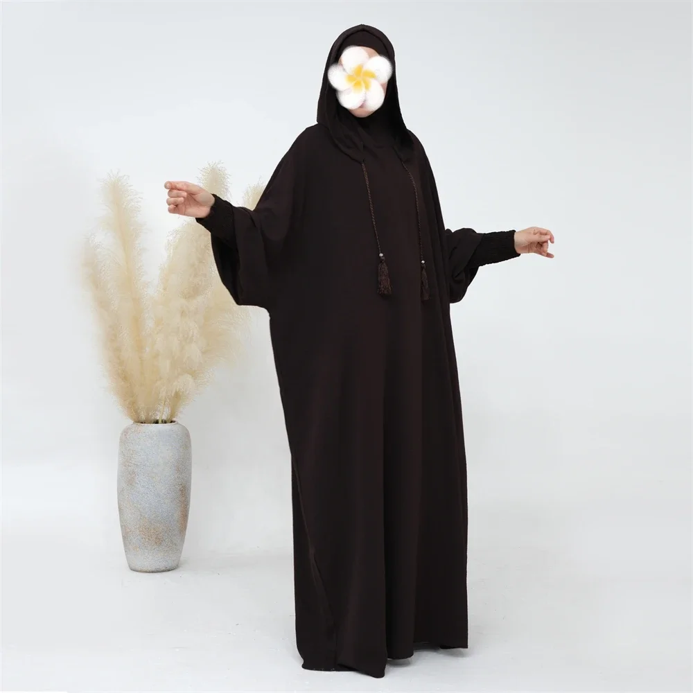 

Праздничная абайя с капюшоном для женщин, мусульманское длинное платье-химар, макси-платье, турецкий кафтан, дубайская исламская молитвенная одежда, арабская роба, рамадан, бурка