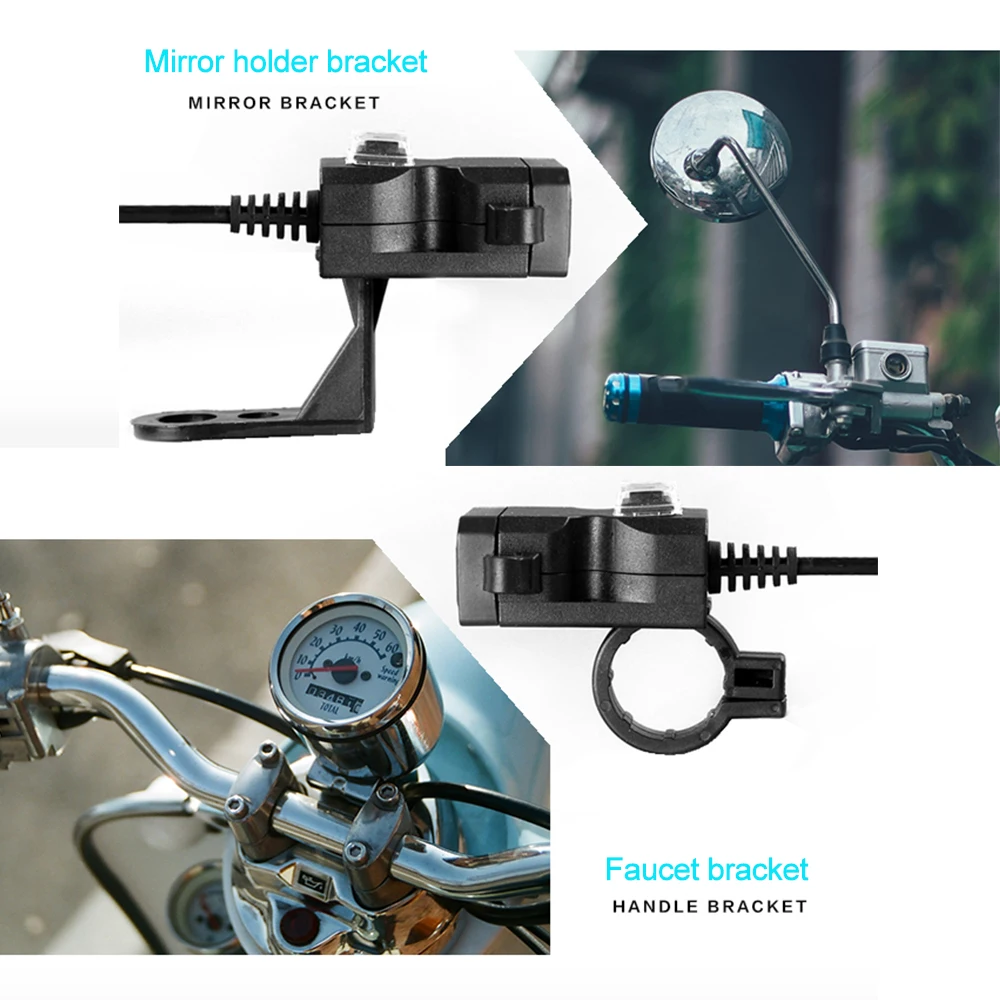 Updated Motorcycle Dual USB Charger with ON/OFF Switch Waterproof Motorbike Handlebar Phone Charger Fast Charging Socket image 6
