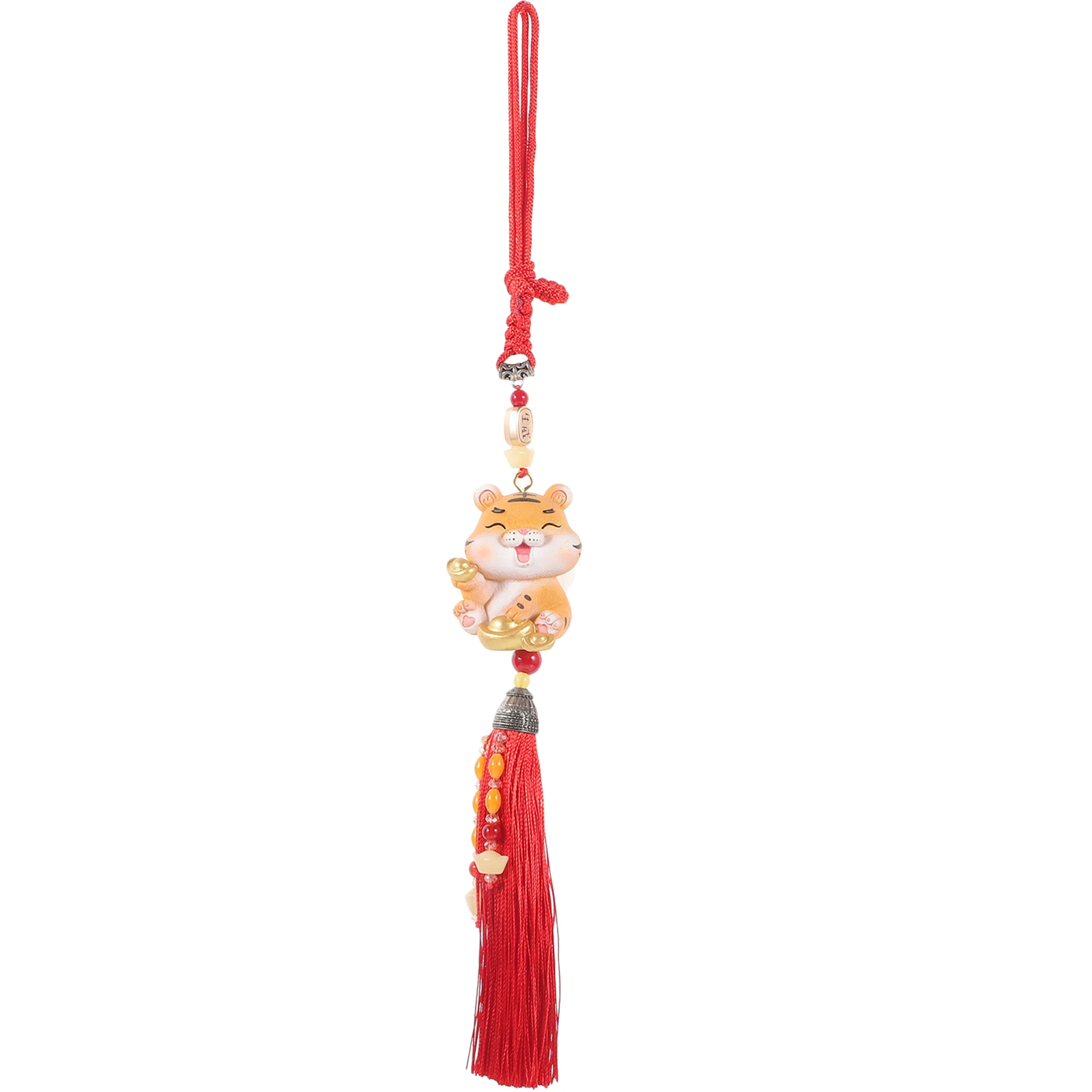 

Aromatherapy Car Resin Tiger Decor Hanging Oil Diffuser Car Tiger Decor Tassels Purify Air Vehicle Interior