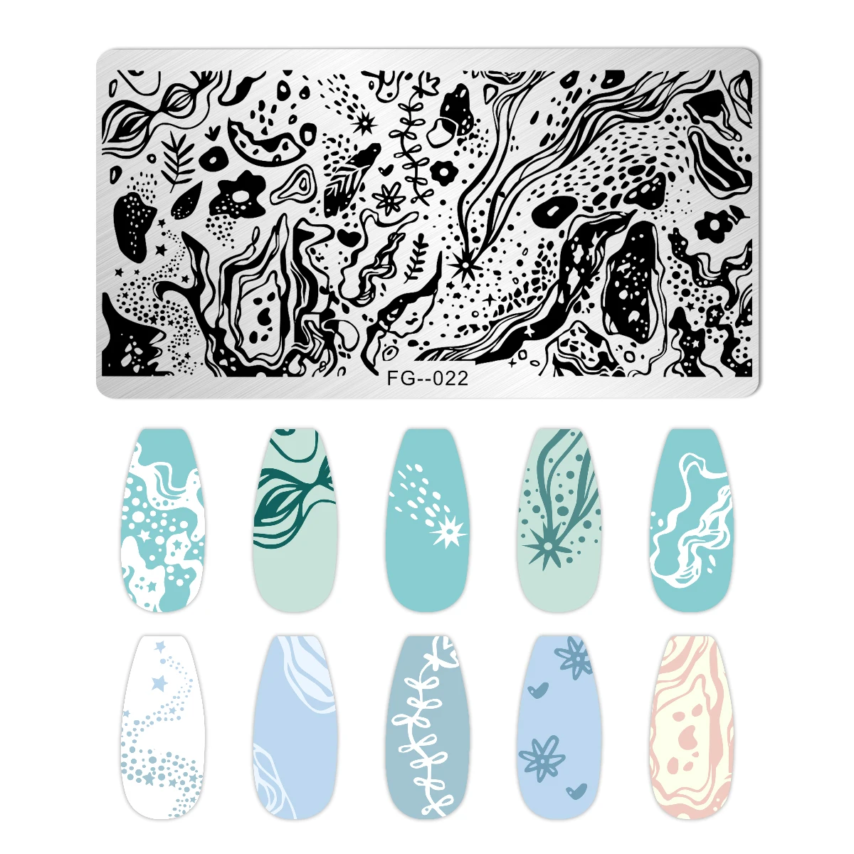 Marble Blooming Nail Stamping Plate Leaf Flower Line Animal Image Nail Stamp Templates UV Gel Polish Printing Plate Nail Tools