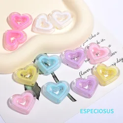 Trasparente Multi colore a forma di cuore perline braccialetto Spacer acrilico Hollow Love Charms collana reparto accessori gioielli fai da te