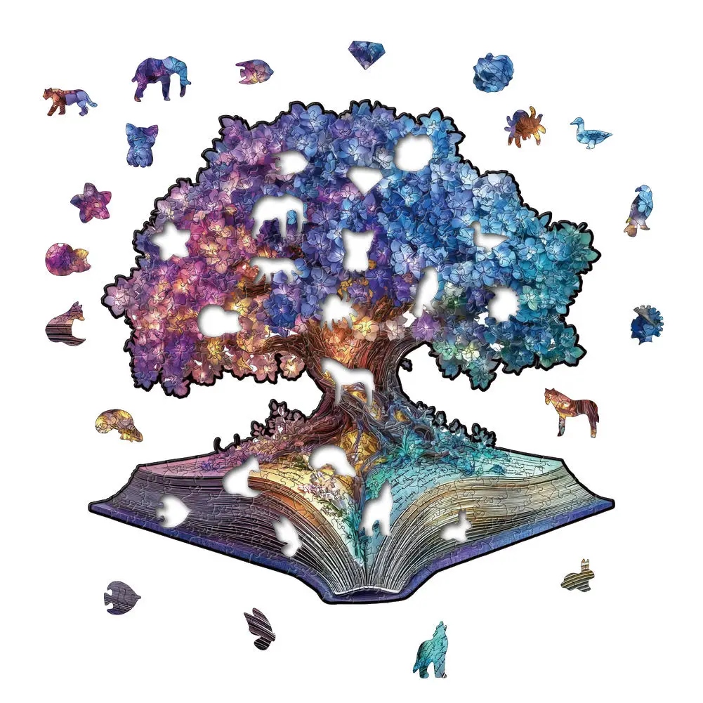 Challenging DIY Puzzles for Adults Kids Irregular Shape Wooden Animal Jigsaw Puzzle Colorful Flower Dog Duck Home Decor