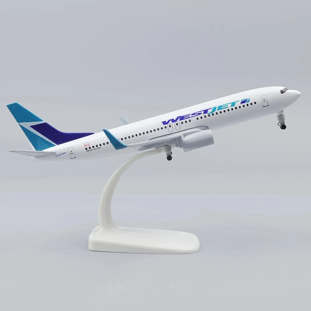 20cm 1:400 Scale Metal Airplane Model Canada Westjet B737 Airlines Metal Aircraft Replica Alloy Material Aviation Mold Gift Seri