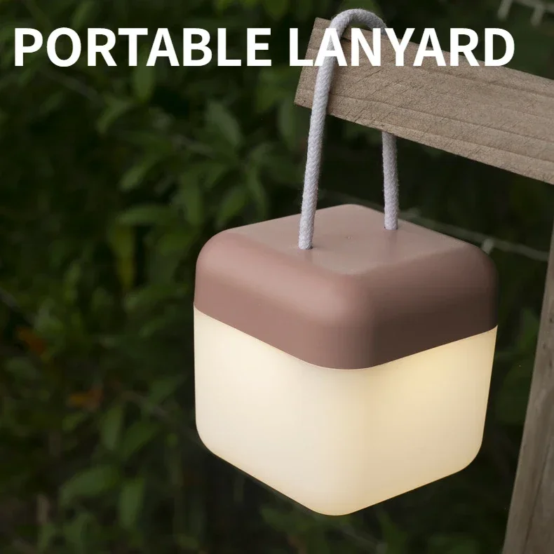 Rechargeable Outdoor Portable Hanging Camping Lantern 3 Color Dimmable Timer LED Night Light Desktop Remote Control Ambient Lamp