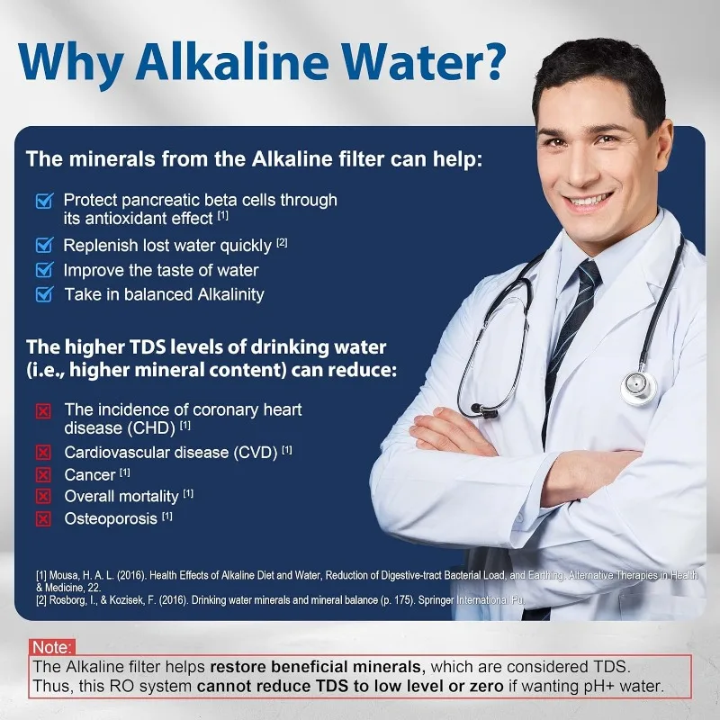 RCC1UP-AK 100GPD Under Sink 7-Stage Reverse Osmosis RO Drinking Filtration System and Water Filter for Sink with Alkaline image 6