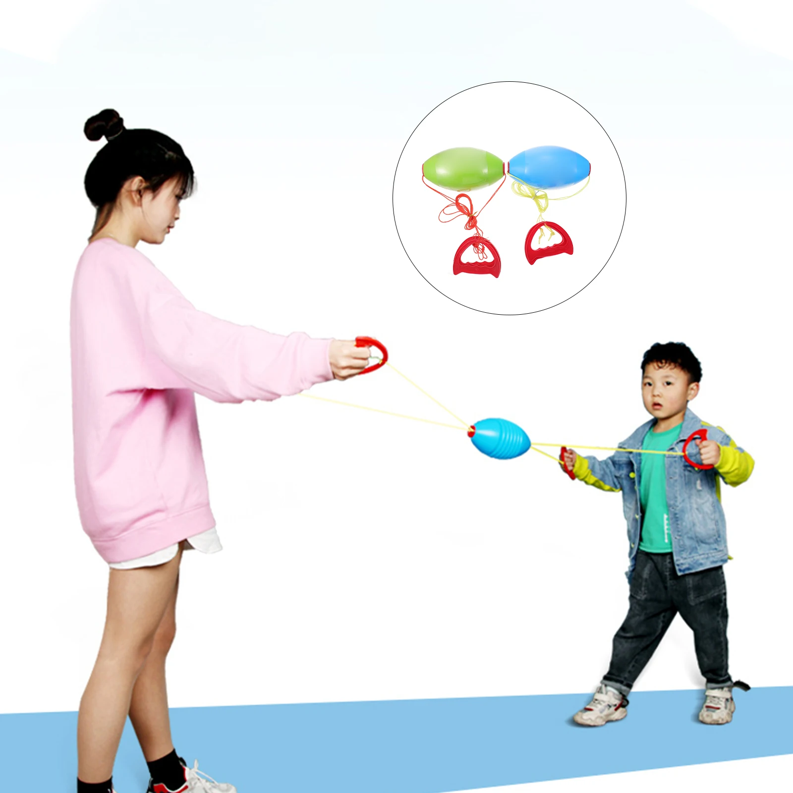 2 قطعة كرات مزدوجة ألعاب أطفال بلاستيكية للمنزل والمدرسة كرات مزدوجة للمهرجانات والأحداث ألعاب أطفال