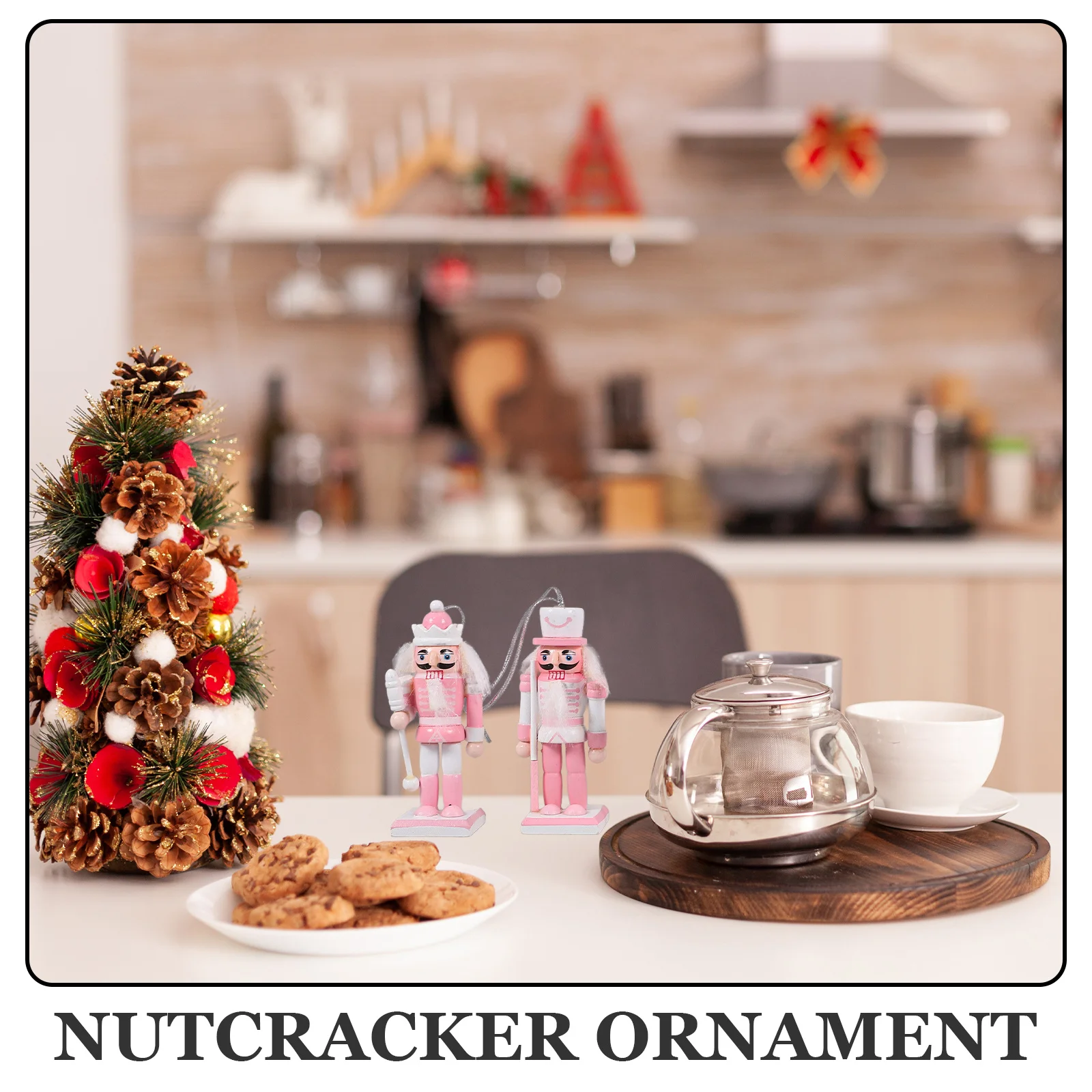 

6Pcs Festive Wooden Nutcracker Christmas Decoration Ornament for Holiday Party Tabletop Home Decor Display Christmas Decoration