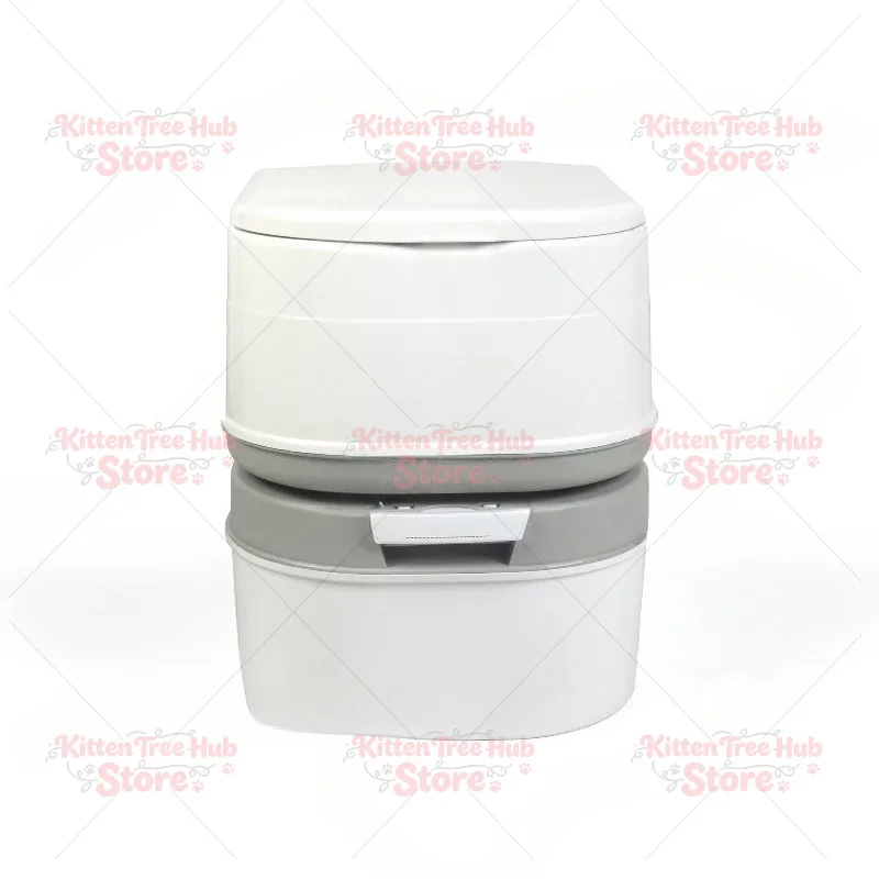 Outdoor Portable Toilet for Camping RV Boat Yacht Caravan 24L Porta Potty with Double Compartments and Flush Mechanism
