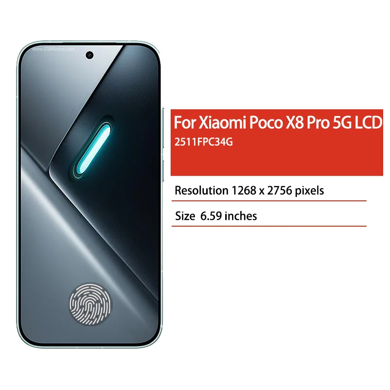 6.59' AMOLED 120Hz For Xiaomi Poco X8 Pro 5G LCD Display Touch Screen Digitizer Assembly 2511FPC34G Display Parts