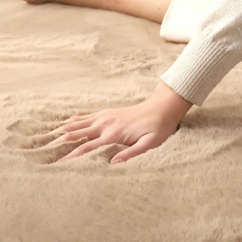 ins wind imitation rabbit fur carpet living room coffee table full of floor mats, bedroom bedside blanket machine washable plush
