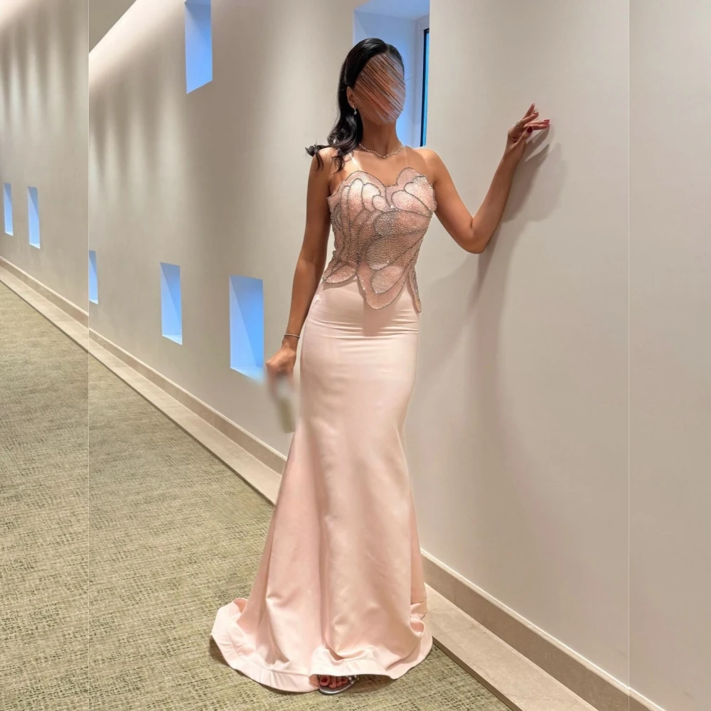 

Customized High Quality Luxury Evening Dress Sparkle Chic Strapless Mermaid Long Dresses Bespoke Occasion Elegant Party