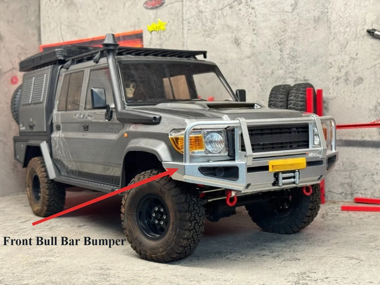 RC Crawler Upgrade Parts Customizable Colors Full Aluminum Bull Bar Bumper ARB Style for 1/10 RGT LC79 Modification Accessories