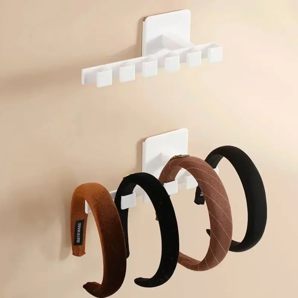 L-Shaped 6 Hooks Baseball Cap Wall Organizer - Multifunctional No Drill Hat Rack with Adhesive Hooks for Space Saving Storage