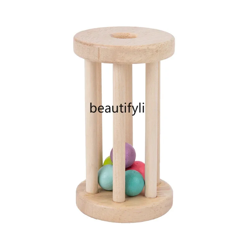 Toy wooden cage rattle 1-3 years old baby early education puzzle grasp bell game gift