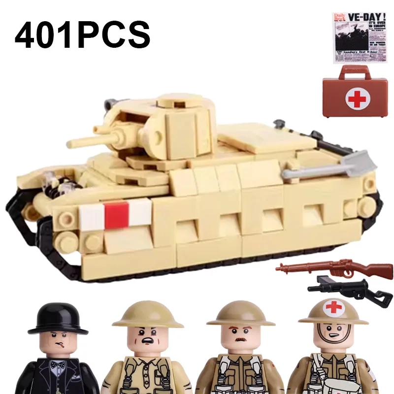 WW2 Military Vehicle US German soldiers Figures Building Blocks Tank Armored Car Truck Gun Accessories Army Bricks Toy Kids Q145