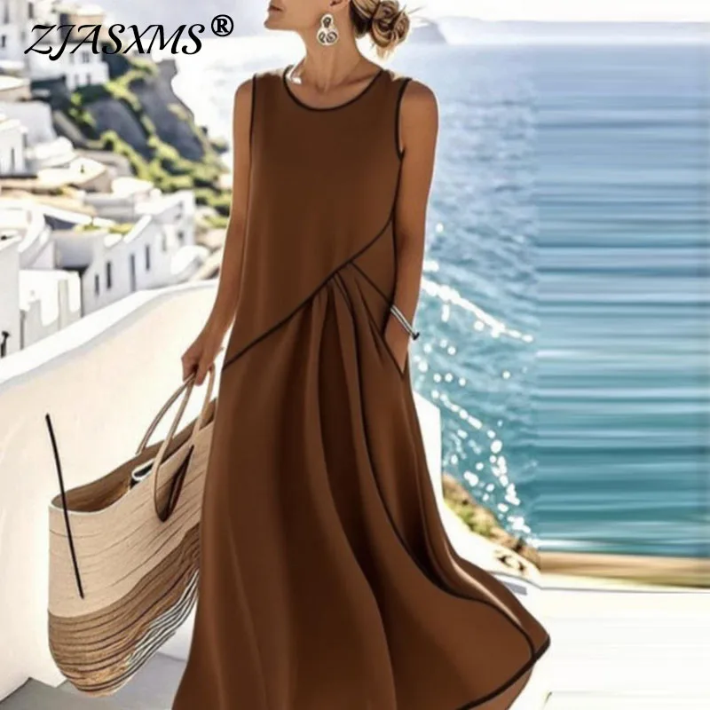 Striped Gradient Print Kink Long Dress Womens Spring Elegant V Neck A-Line Party Dresses Summer Short Sleeve Boho Vacation Dress